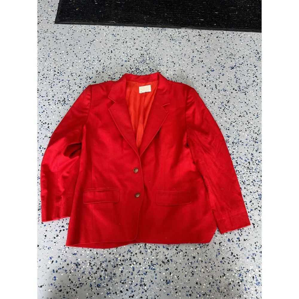 Vintage Pendleton Womens Jacket Wool Red Blazer USA Made Size 18 Used Flaws